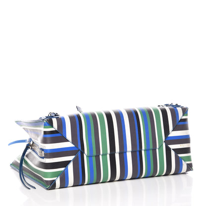 Balenciaga Veau Striped Papier B4 Zip Around Tote Variante Blue 4 of 19