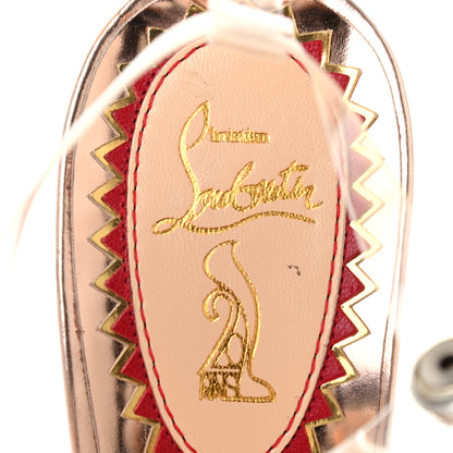 Christian Louboutin Metallic Calfskin PVC Bow Bow 20th Anniversary 100 Pumps 37 Pink 8 of 11