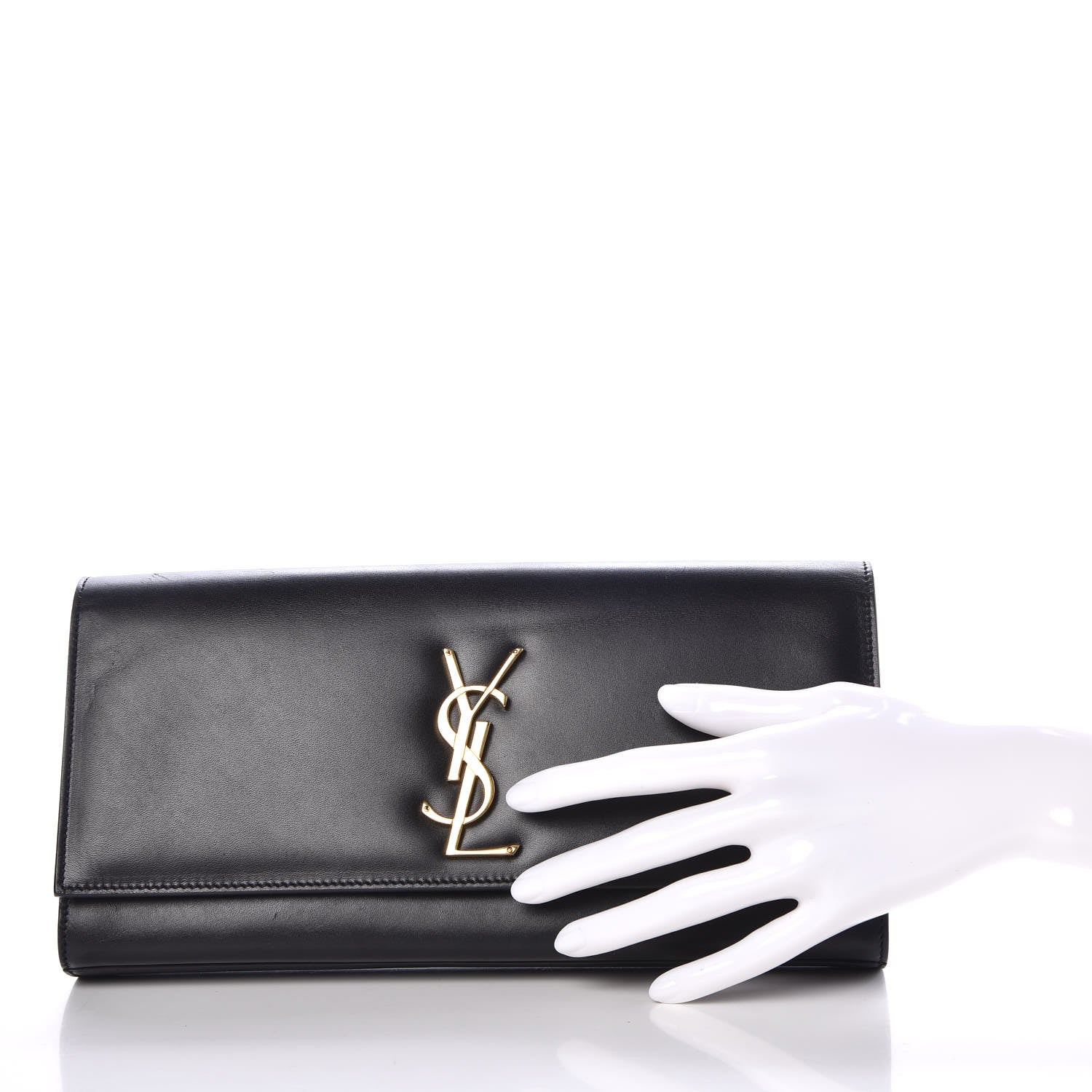 Saint Laurent Calfskin Classic Monogram Cassandre Clutch Black 2 of 7