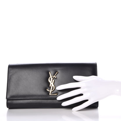 Saint Laurent Calfskin Classic Monogram Cassandre Clutch Black 2 of 7