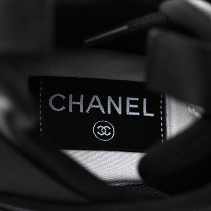 Chanel Suede Calfskin Nylon Grosgrain CC Sneakers 39.5 Black 6 of 9