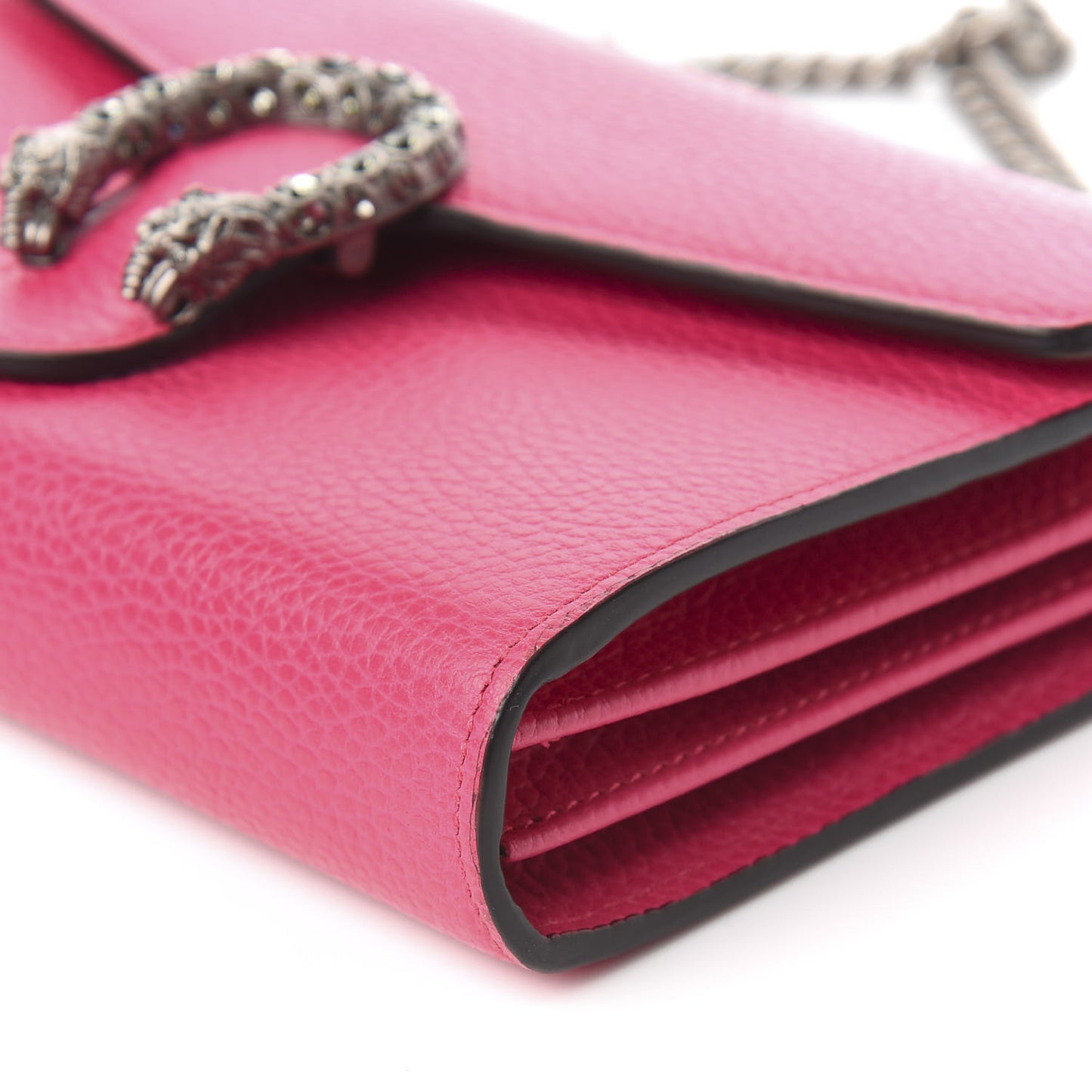Dollar Calfskin Crystal Mini Dionysus Chain Wallet Box Pink