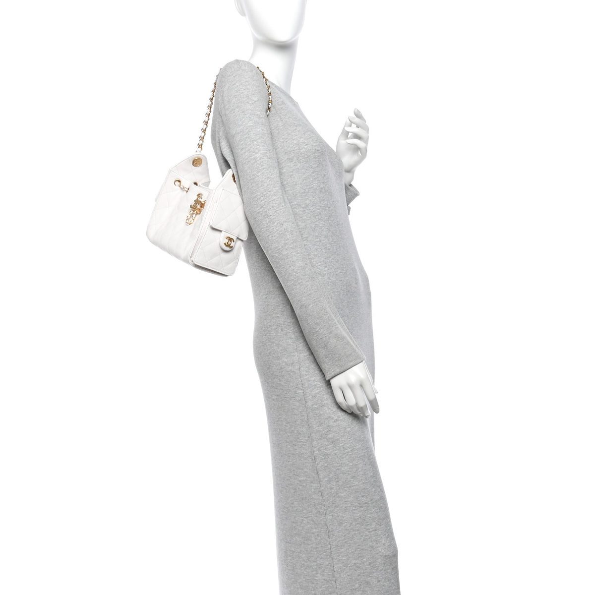 Chanel Caviar Quilted Mini Chanel 25 Handbag White 2 of 11