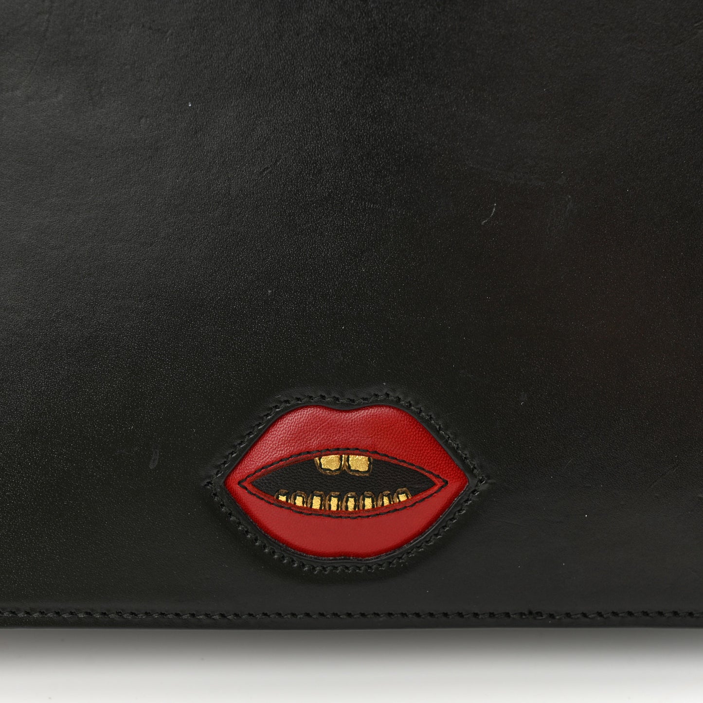 Knight Calfskin Malaga Kid Heart Medium GG Marmont Chain Handle Bag Black Hibiscus Red Multicolor