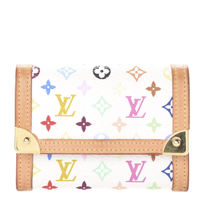 Louis Vuitton Monogram Multicolor Porte-Monnaie Plat Coin Purse White 1 of 10