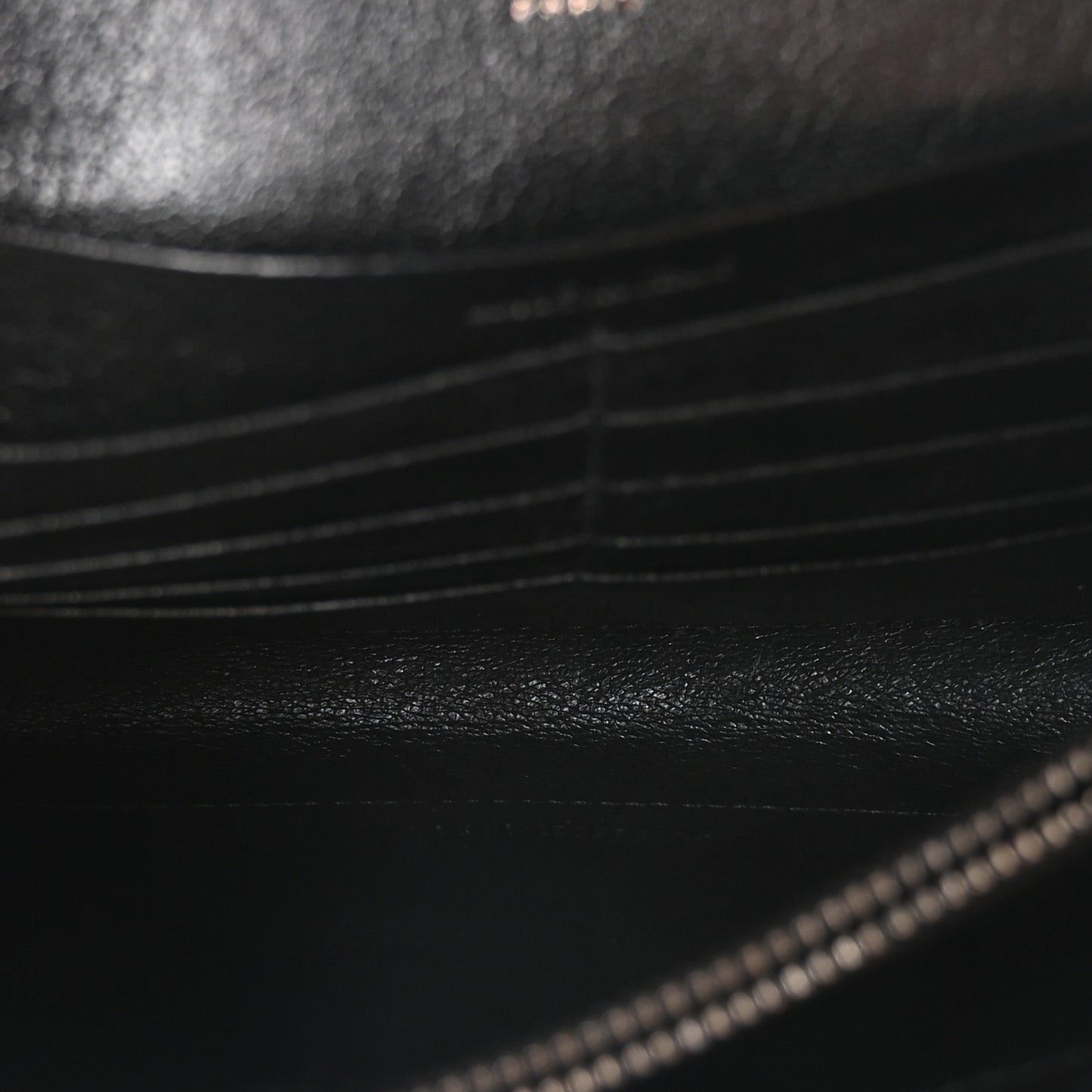 Lambskin Diamond Quilted Becky Chain Wallet Black