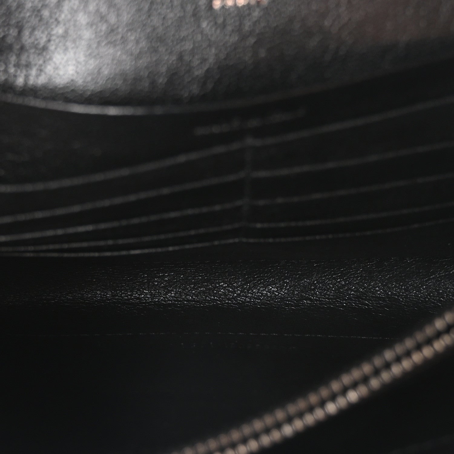 Saint Laurent Lambskin Diamond Quilted Becky Chain Wallet Black 5 of 10