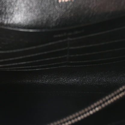Saint Laurent Lambskin Diamond Quilted Becky Chain Wallet Black 5 of 10
