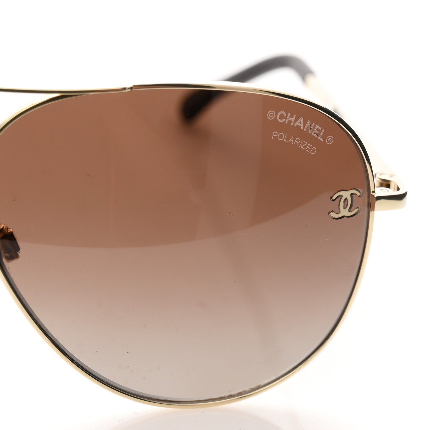 Chanel Aviator CC Sunglasses 4189-T-Q Gold 7 of 8