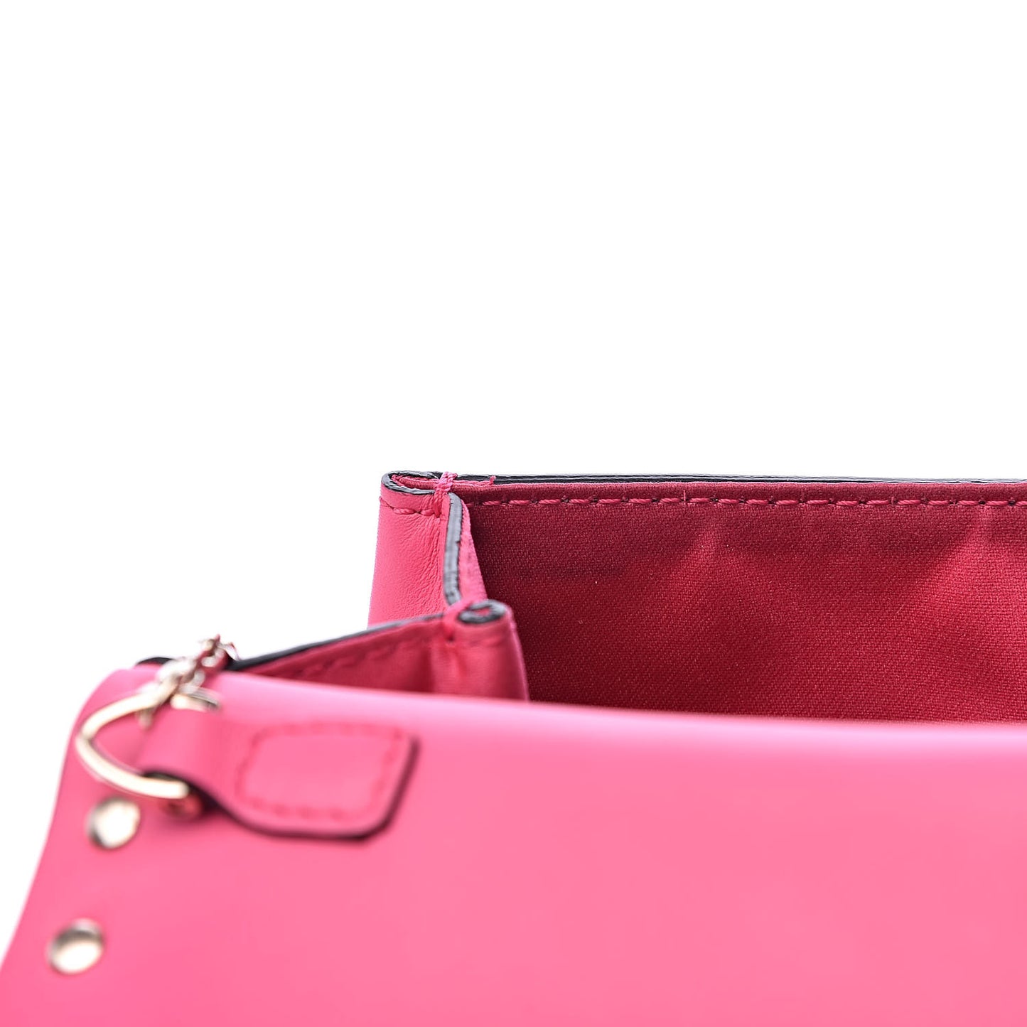 Vitello Rockstud Crossbody Saddle Bag Peony