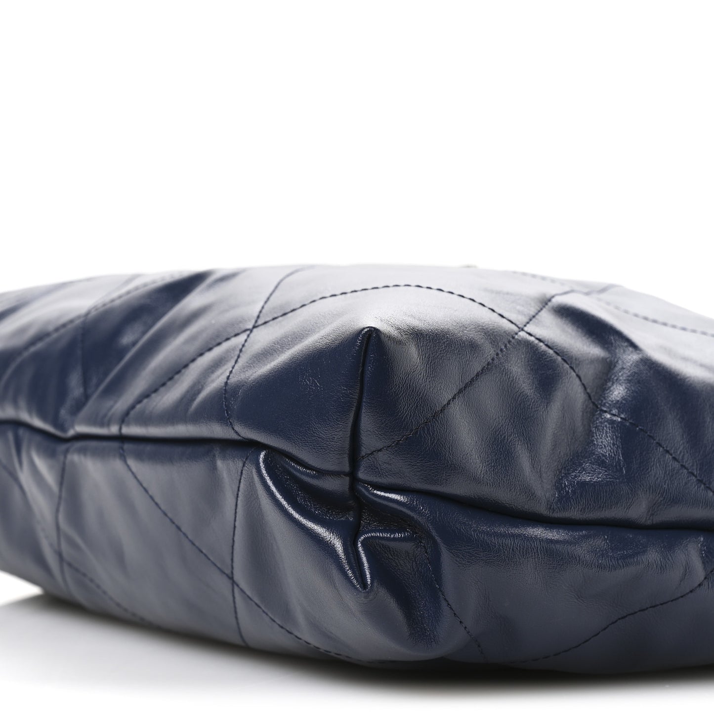Shiny Calfskin Quilted Chanel 22 Navy Blue