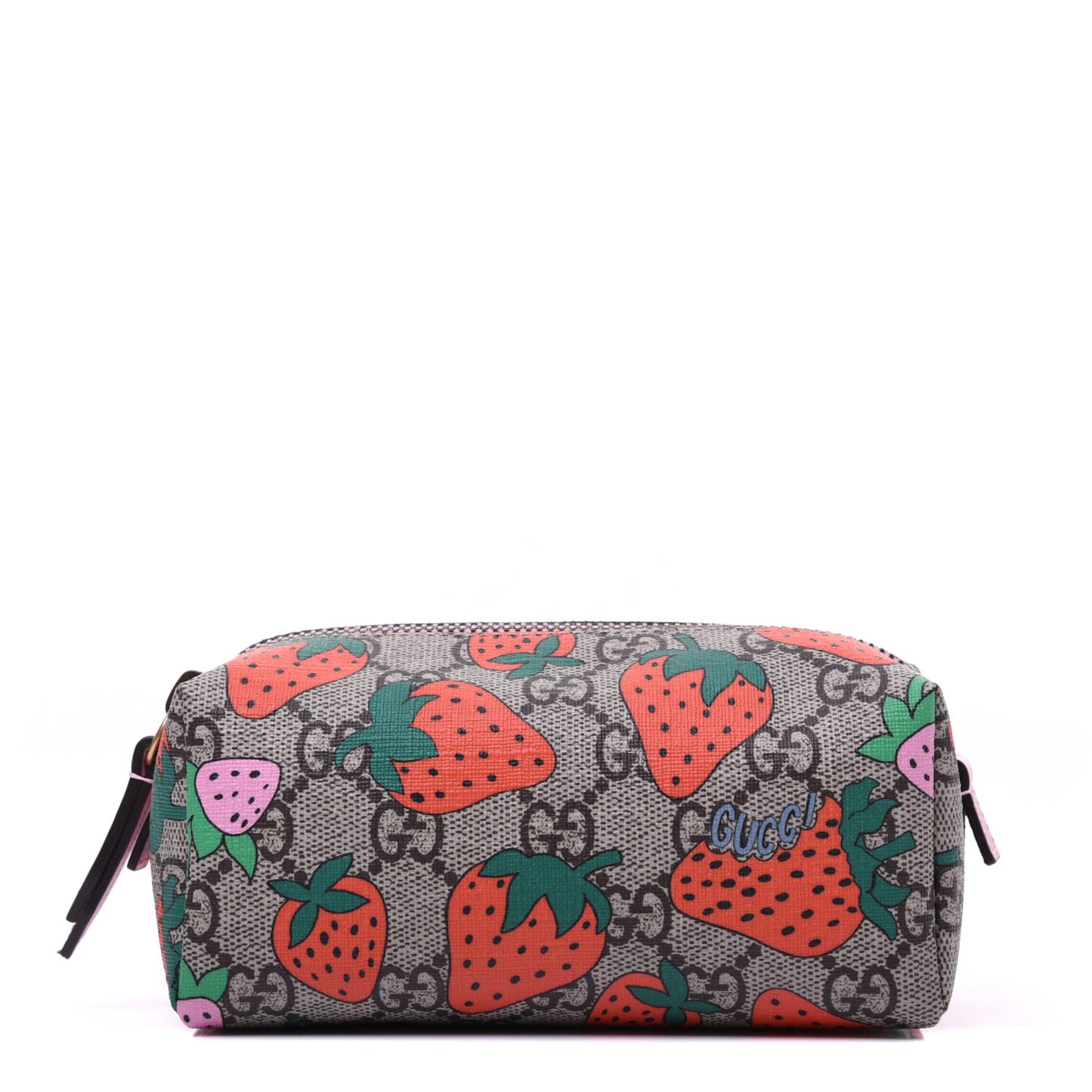 GG Supreme Monogram Strawberry Cosmetic Case