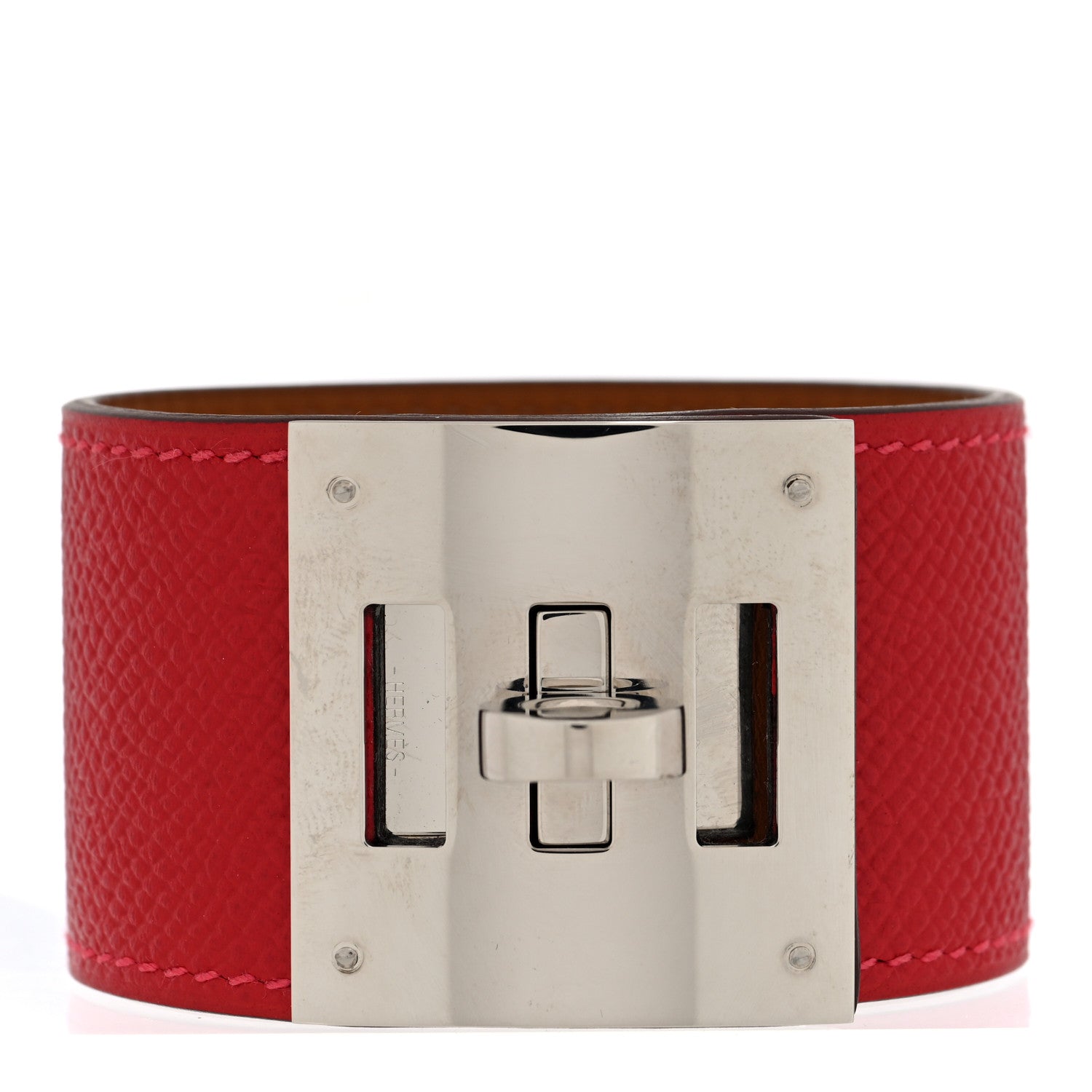 Hermes Epsom Kelly Dog Bracelet S Rouge Casaque 1 of 5