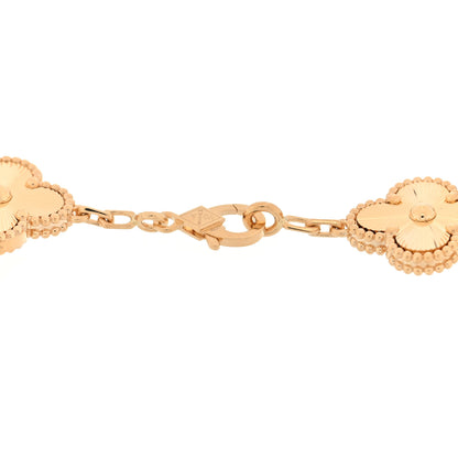 Van Cleef & Arpels 18K Yellow Gold 5 Motifs Guilloche Vintage Alhambra Bracelet 3 of 4