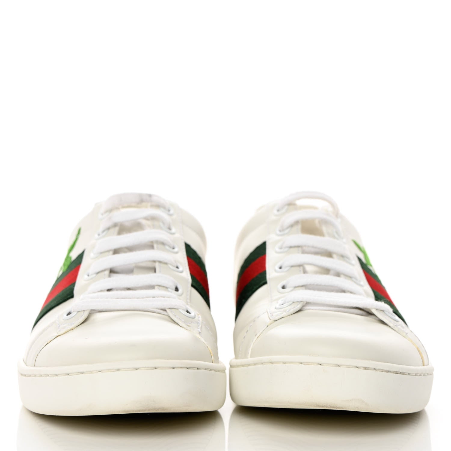 Gucci Calfskin Web Cherry Embroidered Womens Ace Sneakers 37 White 3 of 18