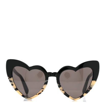 Saint Laurent Acetate Heart Frame Loulou SL181 Sunglasses Black White Havana 3 of 8