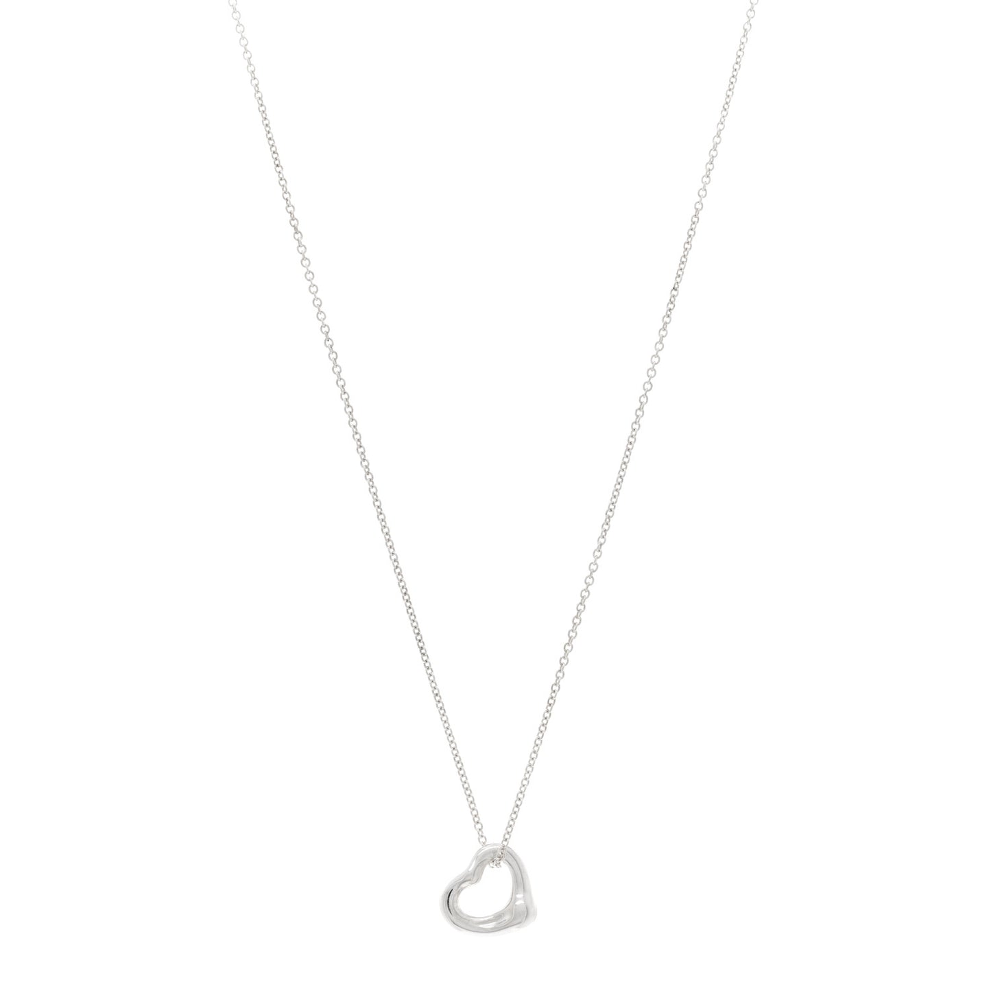Sterling Silver 11mm Elsa Peretti Open Heart Pendant Necklace