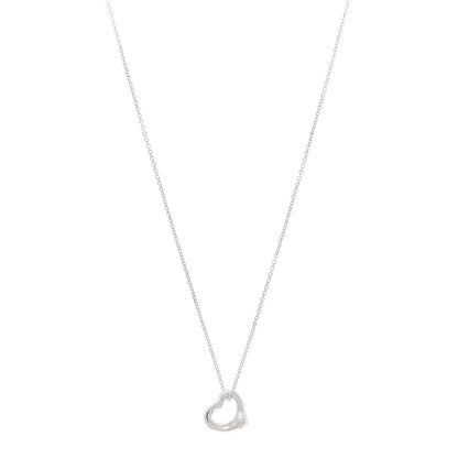 Tiffany Sterling Silver 11mm Elsa Peretti Open Heart Pendant Necklace 1 of 4