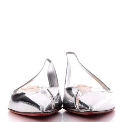 Christian Louboutin Specchio PVC V Dec Slingback Flats 39 Silver 4 of 10