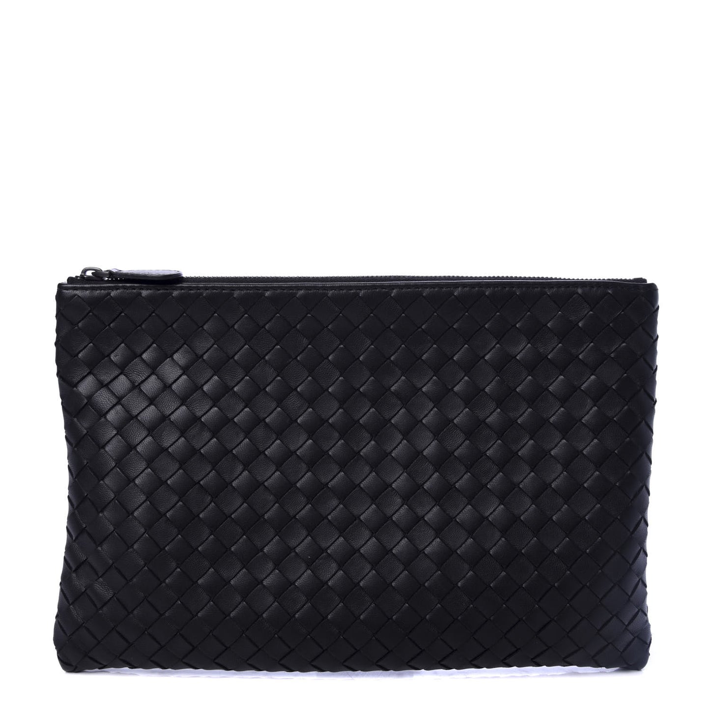 Nappa Intrecciato Medium Zip Pouch Black