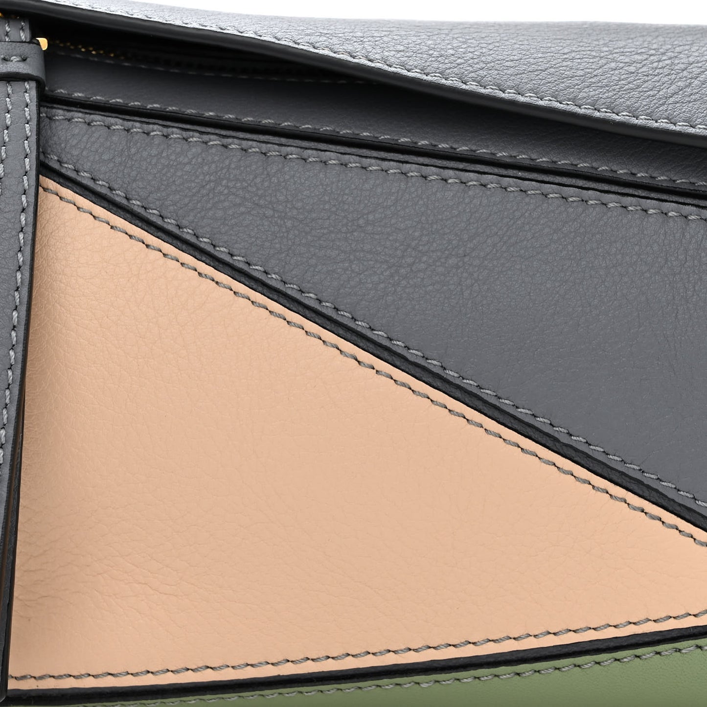 Calfskin Mini Puzzle Bag Asphalt Grey Nude