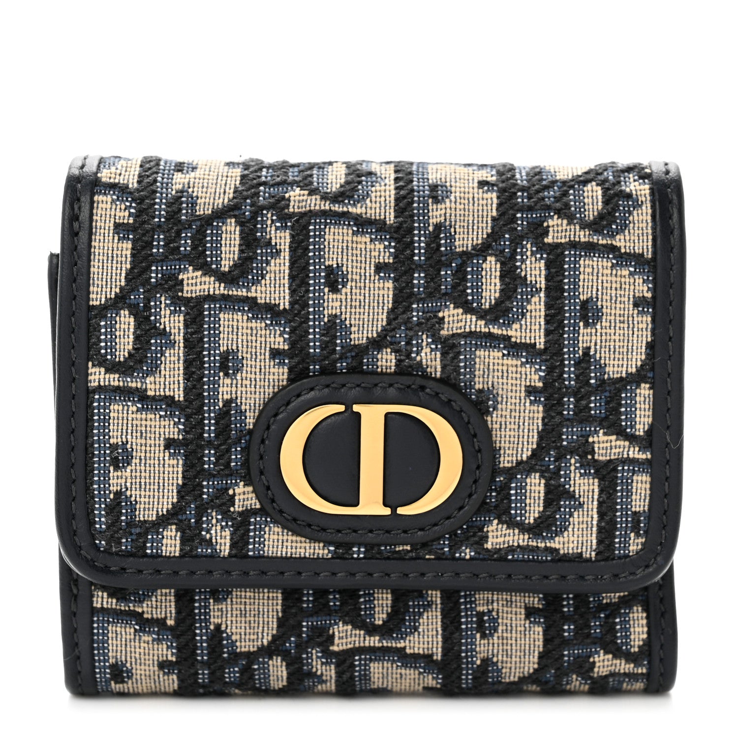 Christian Dior Oblique 30 Montaigne Lotus Wallet Blue 1 of 6