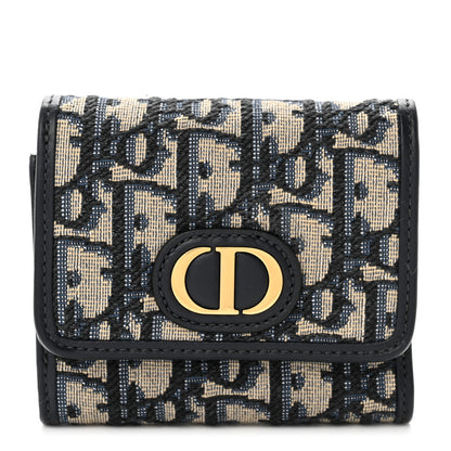 Christian Dior Oblique 30 Montaigne Lotus Wallet Blue 1 of 6