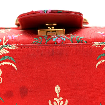 Gucci Jacquard Matelasse Floral Medium GG Marmont Shoulder Bag Red 11 of 11