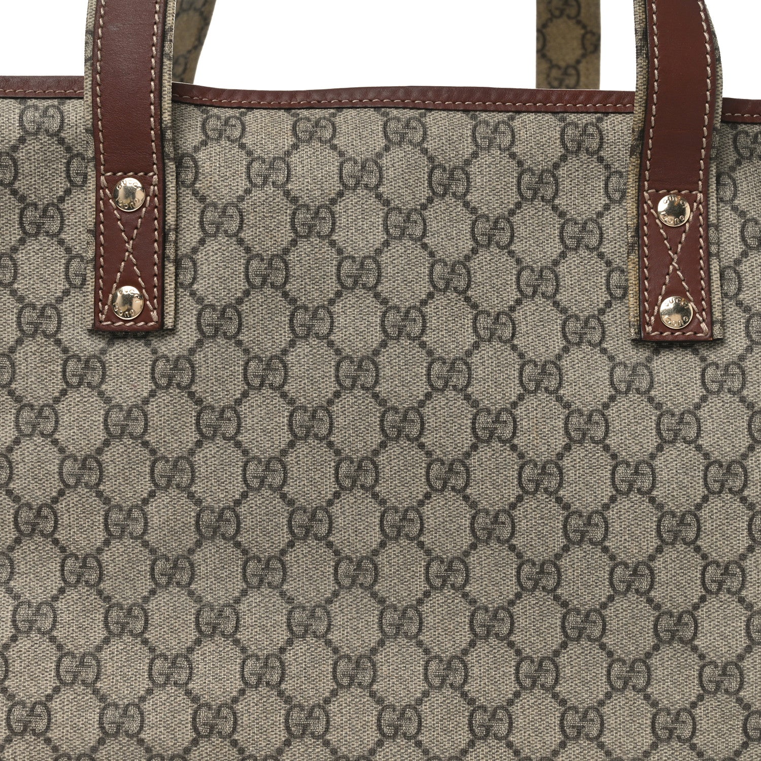 Gucci GG Plus Monogram Large Signature Web Loop Carry On Duffle Bag Beige Ebony 7 of 9