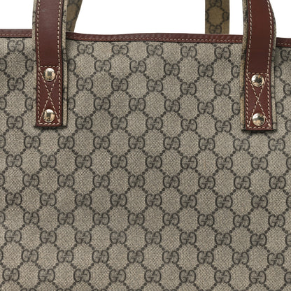 Gucci GG Plus Monogram Large Signature Web Loop Carry On Duffle Bag Beige Ebony 7 of 9