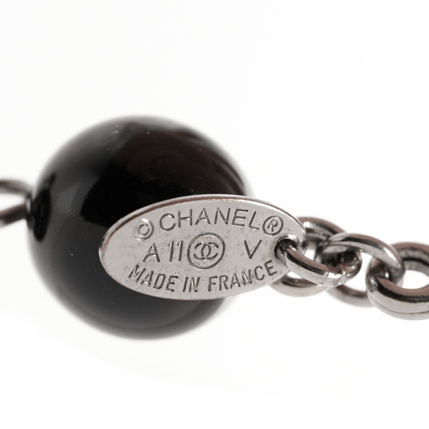 Chanel Ruthenium Bead CC Bracelet Black 3 of 4