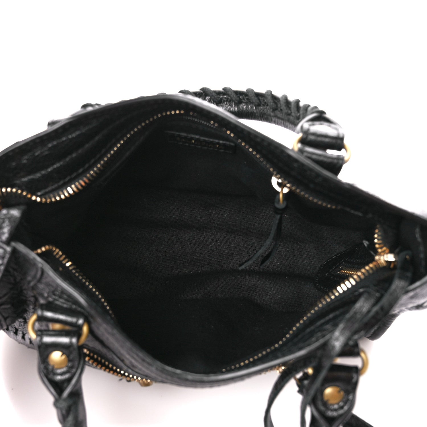 Balenciaga Agneau Stadio Laser Cut Cross Classic Gold Hardware Mini City Black 5 of 11