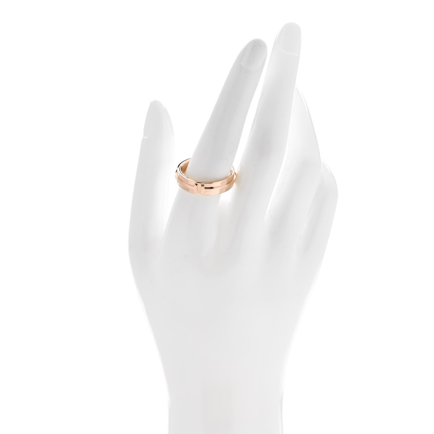 Tiffany 18K Rose Gold Tiffany T Wide Ring 60 9 2 of 4