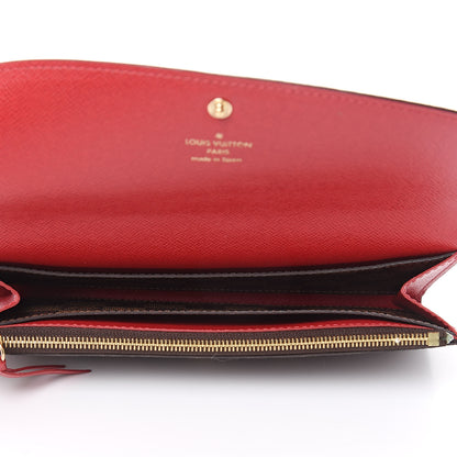 Louis Vuitton Damier Ebene Emilie Wallet Red 5 of 7