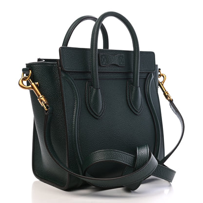 Celine Drummed Calfskin Nano Luggage Amazone 3 of 9