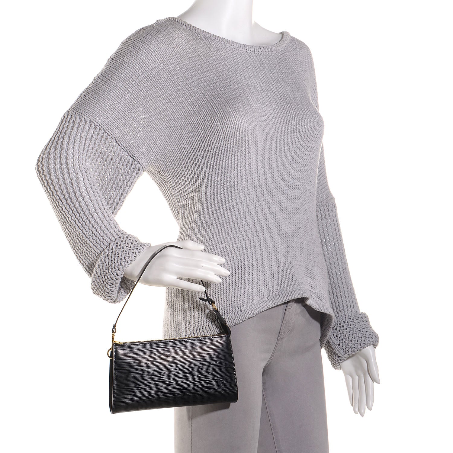 Louis Vuitton Epi Pochette Accessories 21 Black 2 of 6