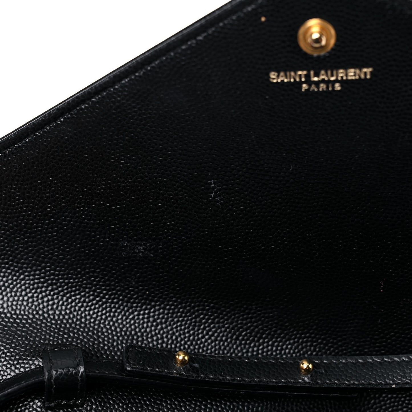 Grain De Poudre Matelasse Chevron Monogram Chain Wallet Black