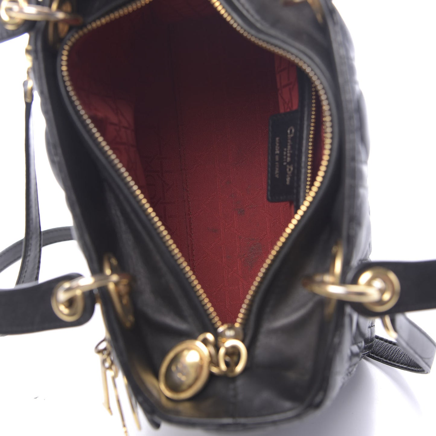 Lambskin Cannage Medium Lady Dior Black
