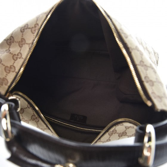 Monogram Medium Horsebit Chain Hobo Dark Brown