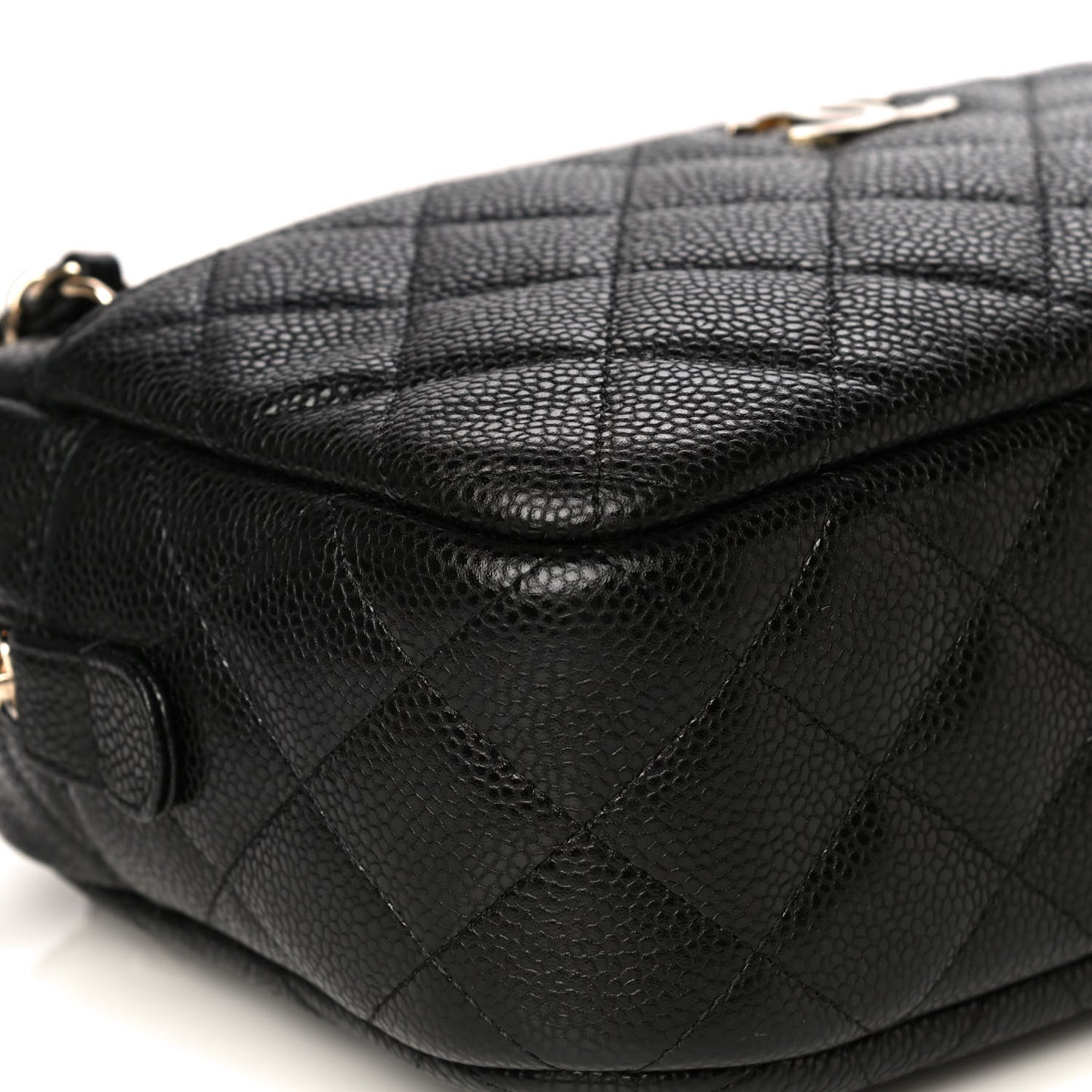 Caviar Quilted Camera Case Black