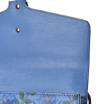 Gucci Shangai Calfskin Web New Flora Small Sylvie Shoulder Bag Azure 10 of 11