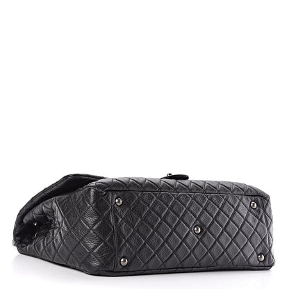 Chanel Calfskin Quilted XXL Travel Flap Bag Black 4 of 9