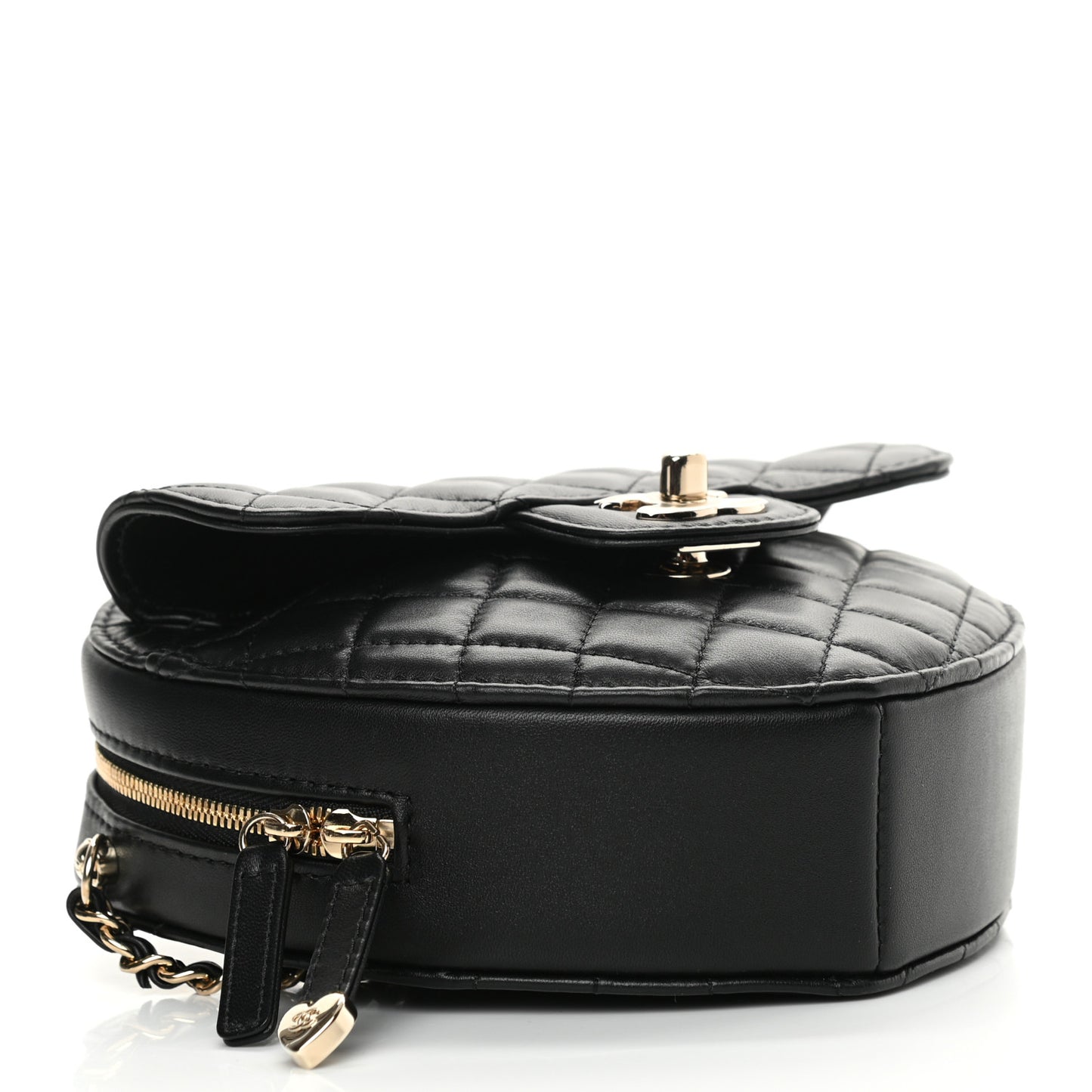 Lambskin Quilted CC In Love Heart Bag Black