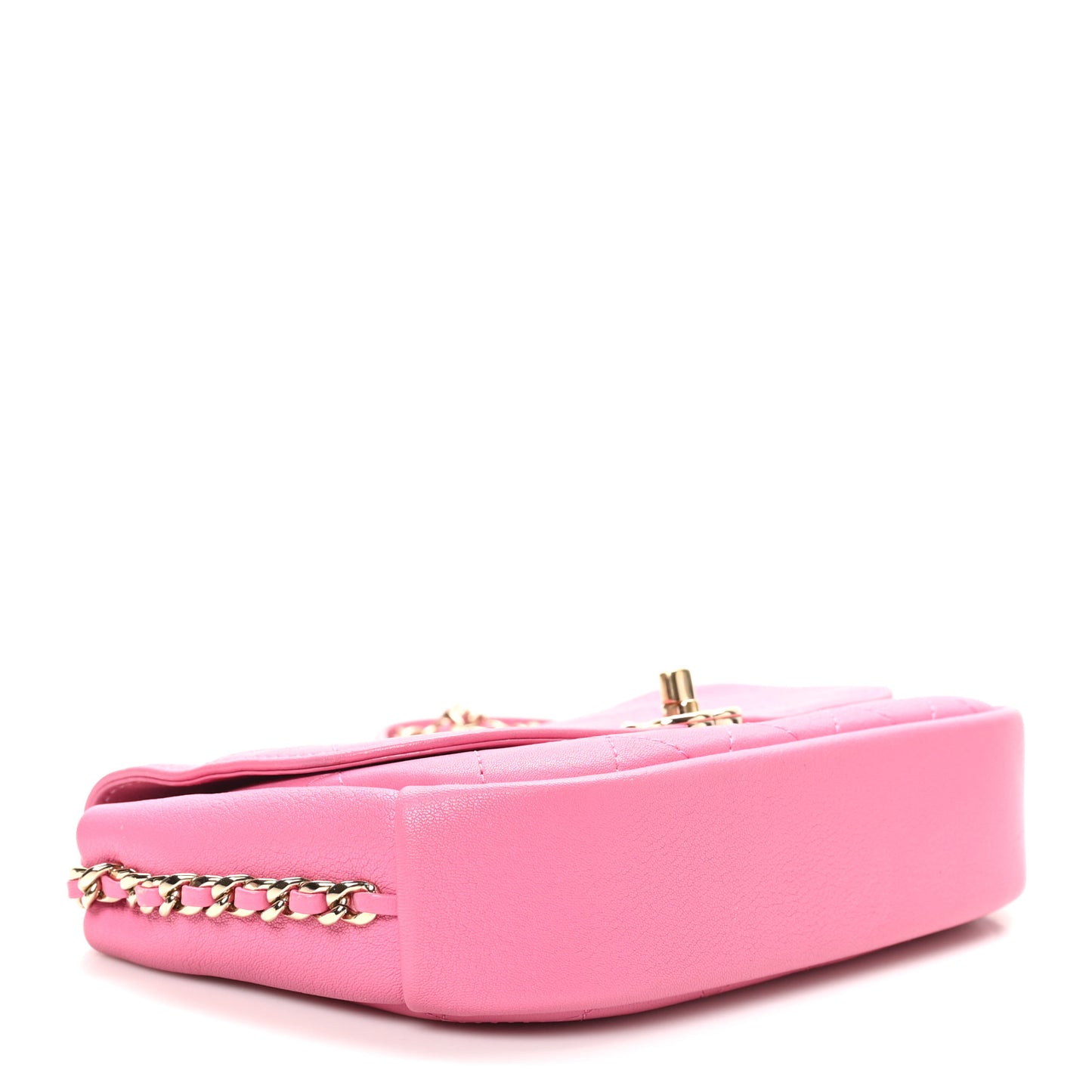 Goatskin Stitched Casual Trip Single Flap Pink