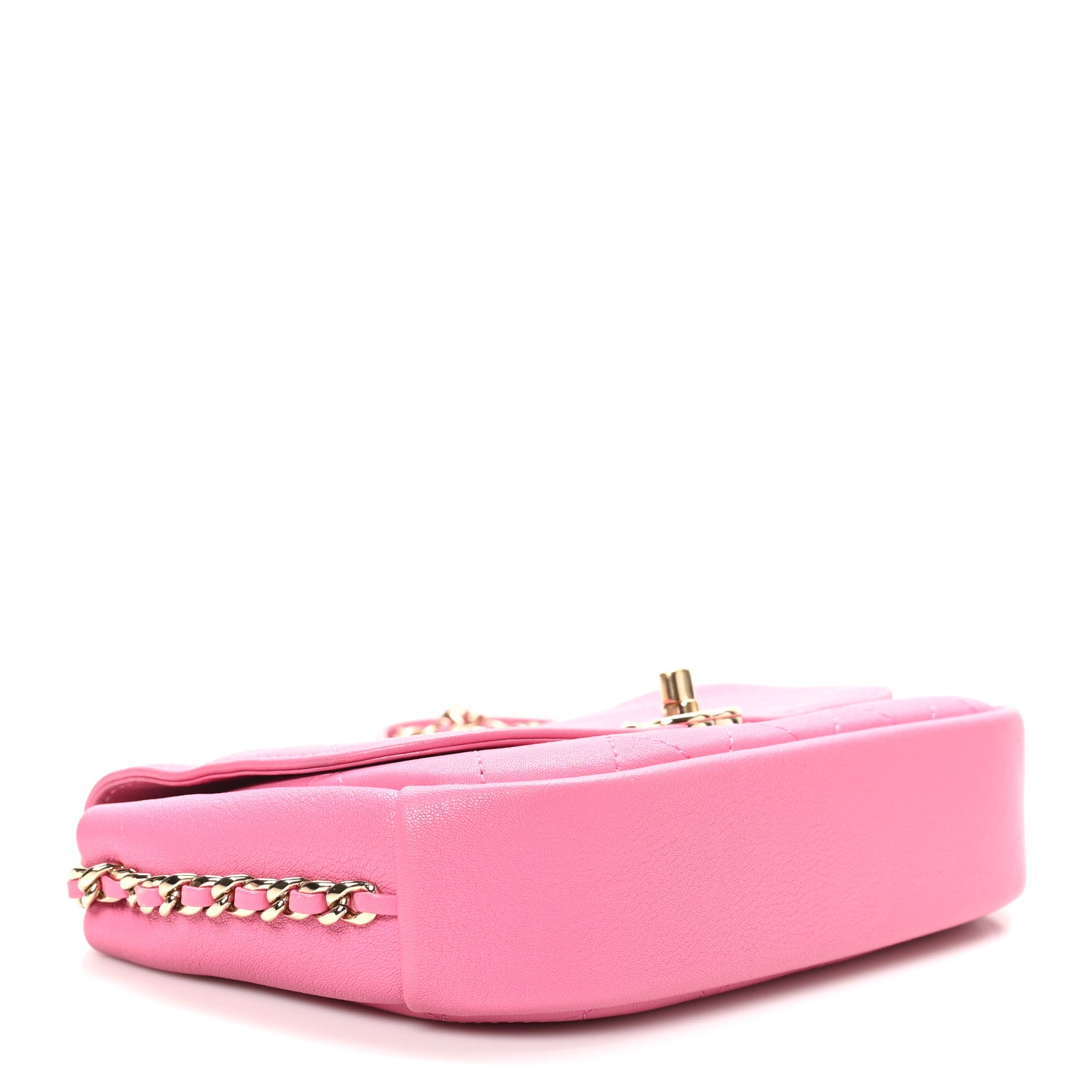 Chanel Goatskin Stitched Casual Trip Single Flap Pink 4 of 10