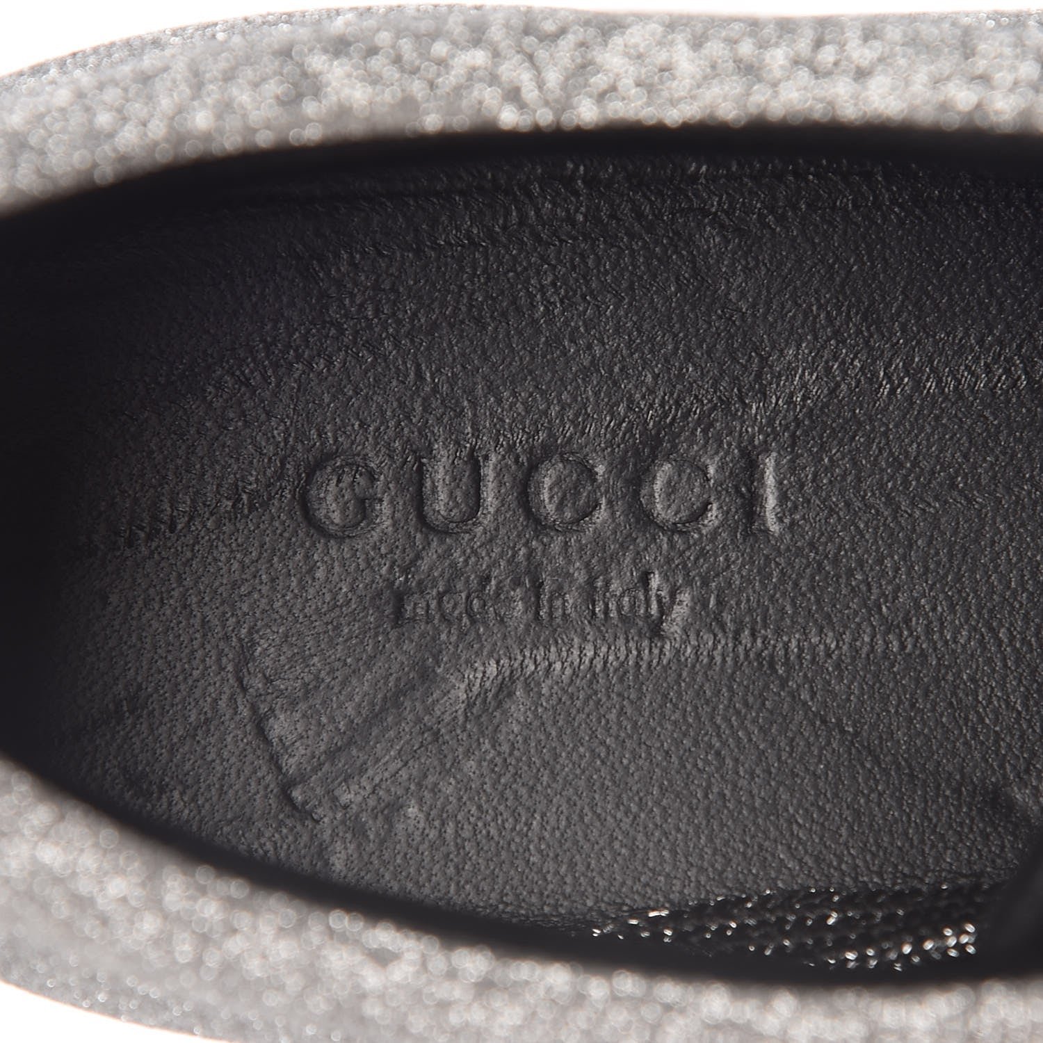 Gucci Glitter Fabric Studded Web Womens Sneakers 36 Silver 9 of 13