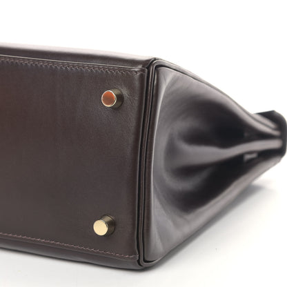 Hermes Box Kelly Retourne 32 Chocolate 6 of 12