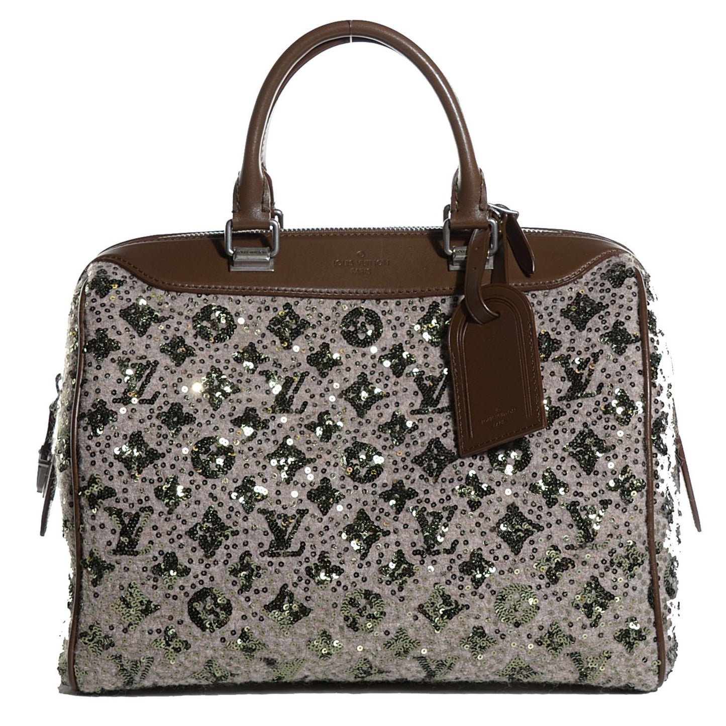 Sequin Monogram Sunshine Express Speedy Kaki