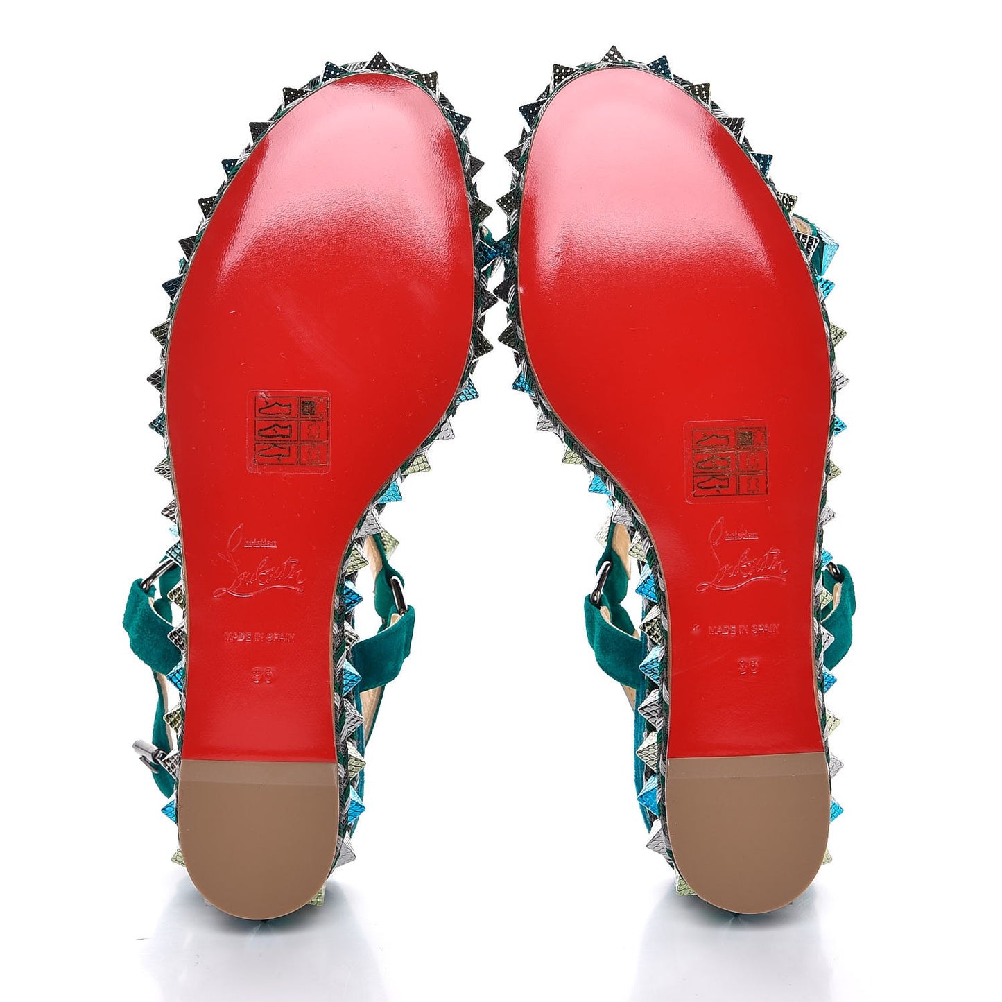 Vel Cotton Veau Velours Pyraclou 60 Platform Sandals 36 Green