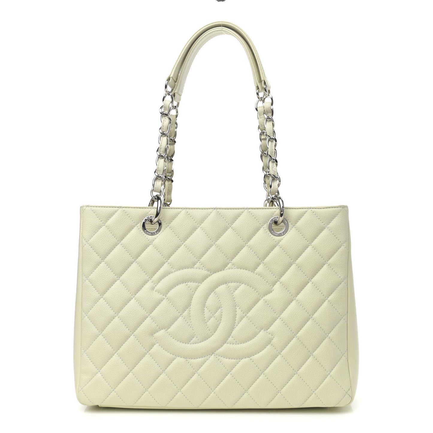 Caviar Quilted Grand Shopping Tote GST Light Green